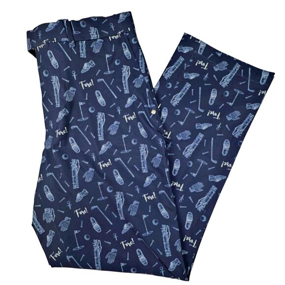 RLX Ralph Lauren Performance Golf Classic Fit Pant Bag FORE Club Navy Blue 33x32 - Picture 2 of 9